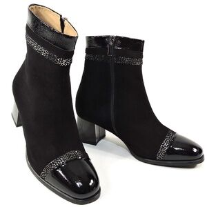 COLINI 🇮🇹 WOMEN'S BLACK SOFT SUEDE COMFORT FASHION BOOTIE
